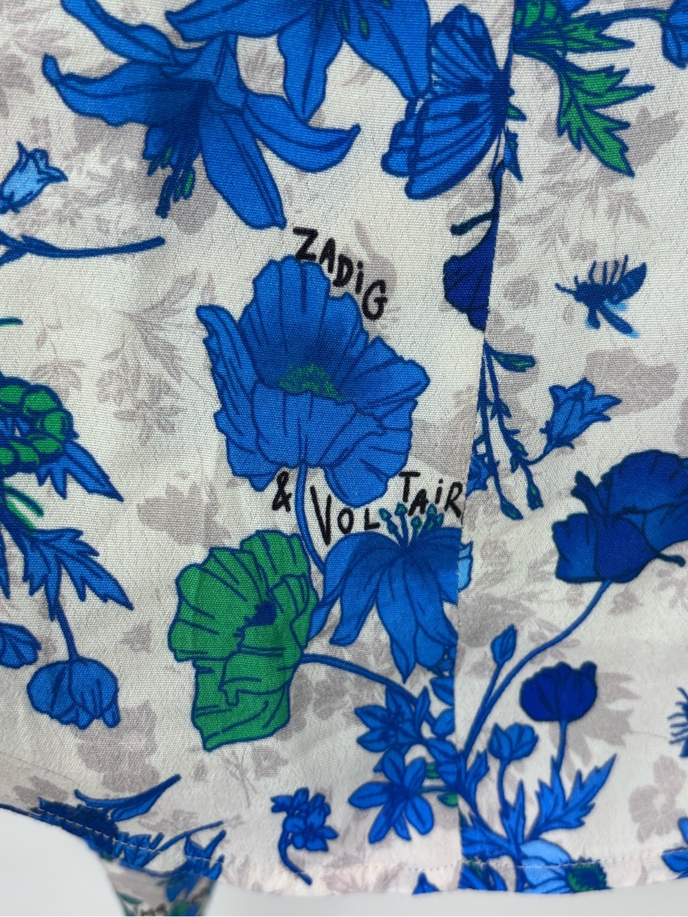Zadig & Voltaire Twina crepe garden flowers Floral Button-Front Blouse Sz Med - Picture 4 of 13